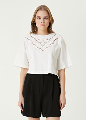 Beymen Club Off White Embroidered T-Shirt - 4