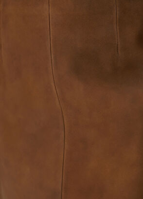 Beymen Club Brown Mini Suede Skirt - 6