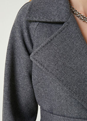 Beymen Club Dark Grey Double-Breasted Wool Coat - 6