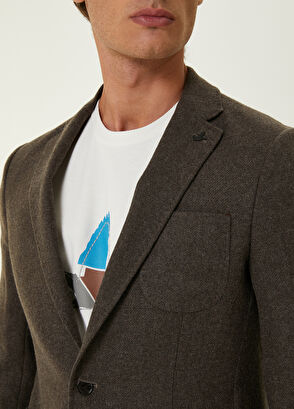 Beymen Club Koyu Kahverengi Kalın Flanel Yün Ceket - 5