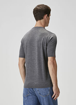 Rudy California Light Grey Short Sleeve Wool Knitwear - 4