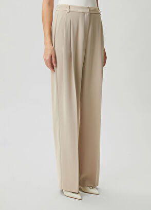 Beymen Club Beige crepe palazzo trousers - 3