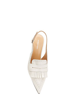 George Hogg Off-White Tassel Detail Women's Leather Shoes - 4