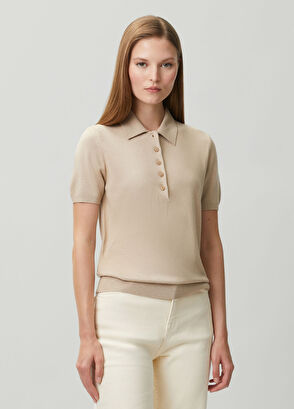 Beymen Club Beige Short Sleeve Polo Sweater - 3