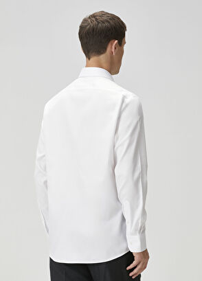 Custom Fit Beyaz Gömlek - Görsel 8