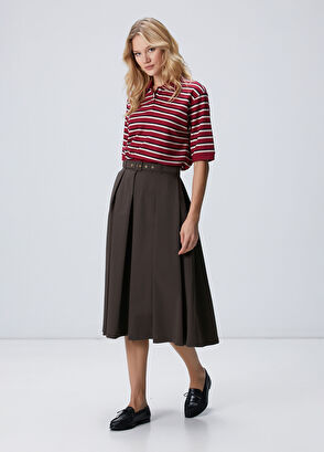 Network Kırmızı Yarım Kol Çizgili Pike Polo Sweatshirt - 3