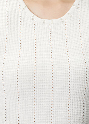 Join Us White Midi Knit Dress - 6