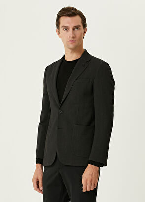 Beymen Club Anthracite Herringbone Textured Jacket - 4