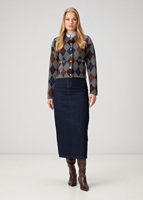 Beymen Club Gri Baklava Desenli Yün Hırka - 3