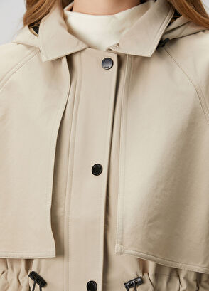 Beymen Club Light Beige Hooded Trench Coat - 7