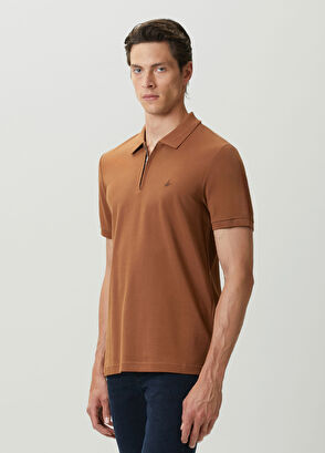 Beymen Club Açık Kahverengi Polo Yaka Fermuarlı T-shirt - 3