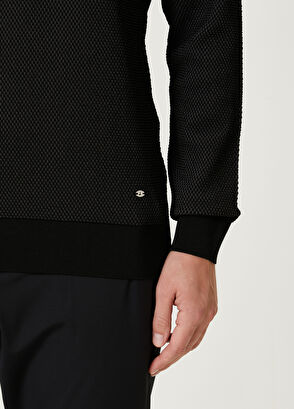 Beymen Club Black Honeycomb Textured Sweater - 7