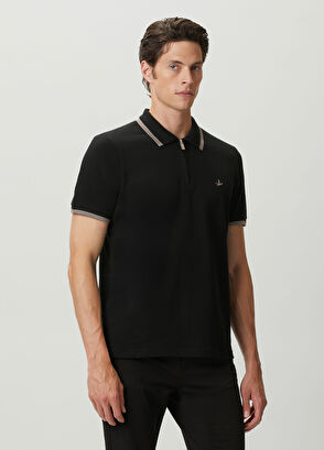 Beymen Club Mink Black Polo Zippered T-Shirt - 3