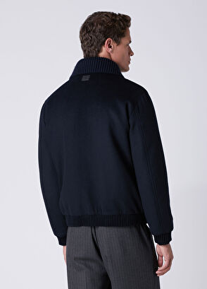 Beymen Club Navy Blue Wool Cachet Coat With Removable Sweater - 5