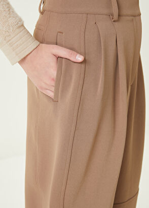 Beymen Club Camel Pileli Dökümlü Twill Pantolon - 4