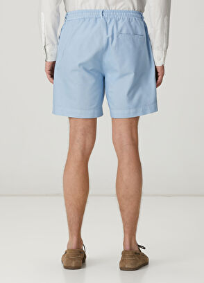 Beymen Club Light Blue Piece Paint Elastic Waist Oxford Shorts - 4