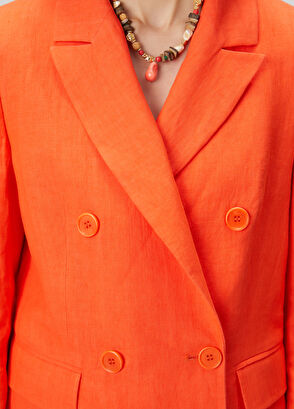 Beymen Club Coral Linen Blazer - 7