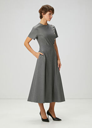 Beymen Club Grey Melange Midi Dress - 4