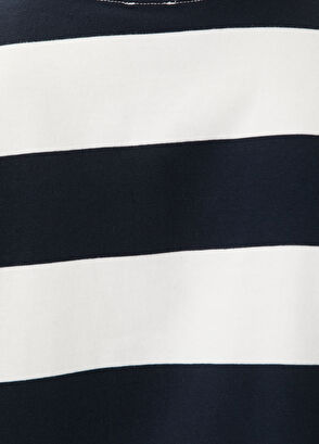 Beymen Club Comfort Fit Navy Blue White Polo Striped T-Shirt - 8