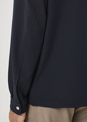 Beymen Club Navy Blue Embossed Textured Outer Shirt - 8