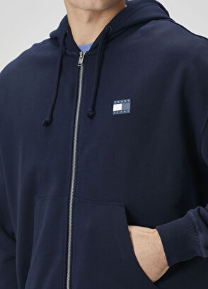 Tommy Jeans Mavi Kapüşonlu Sweatshirt - 5
