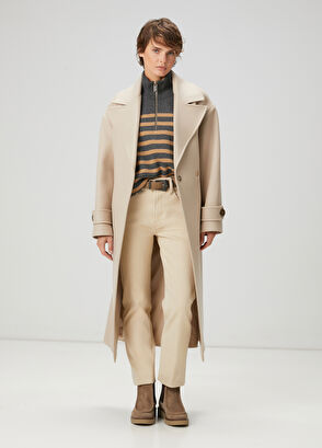 Beymen Club Camel Antrasit Çizgili Yün Süveter - 3