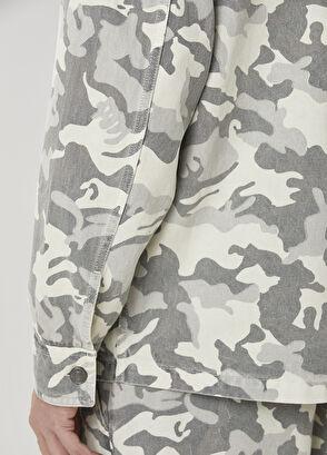 Beymen Club Haki Kamuflaj Desenli Oversized Denim Ceket - 7