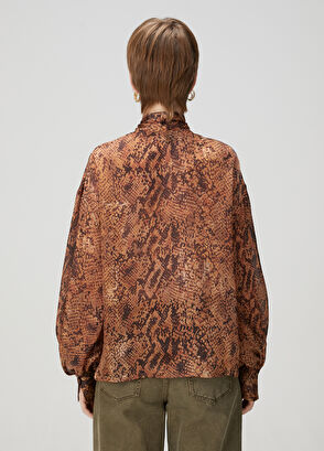 Beymen Club Kiremit Yılan Desenli Gömlek - 5