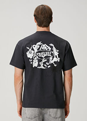 Domrebel Bunwire Black Printed Logo Detailed T-Shirt - 4