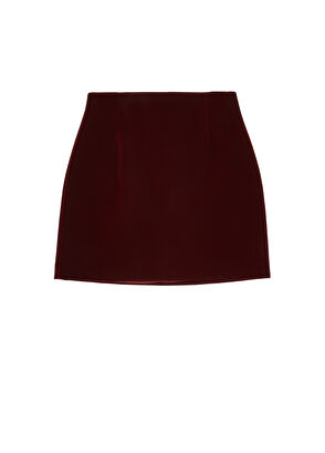Beymen Club Burgundy Mini Velvet Skirt - 9