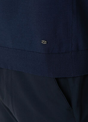 Beymen Club Navy Blue Plain Knit Basic Short Sleeve Knitwear - 8