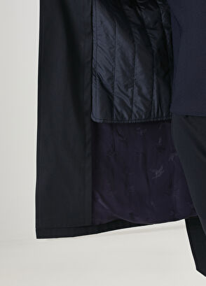 Beymen Club Navy Inner Vest Detailed Organic Cotton Overcoat - 10