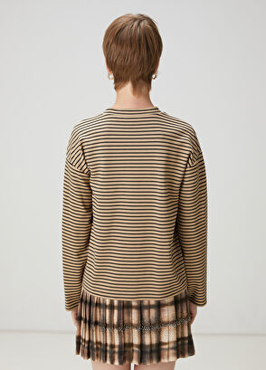 Beymen Club Beige Striped Sweatshirt - 5