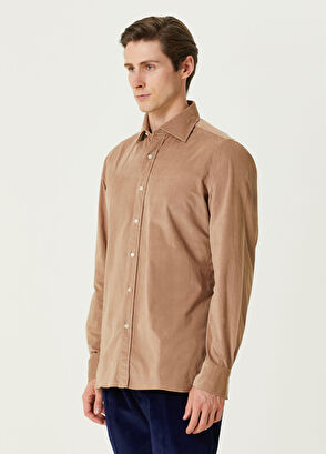 Luigi Borrelli Bej Kadife Gömlek - 3