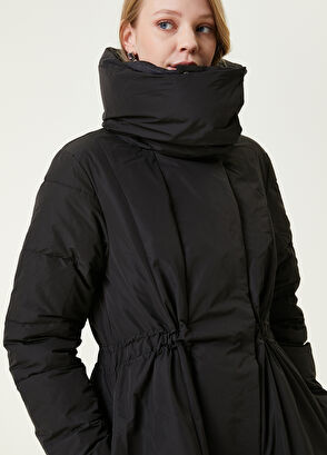 Beymen Club Siyah Yaka Detaylı Uzun Puff Kaban - 5