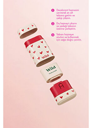 Wild Love Heart Case + Pink Grapefruit & Lime Stick Women's Deodorant + Refill 40 gr - 3