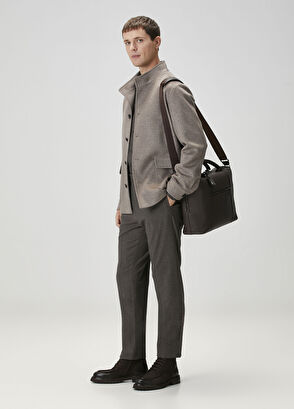 Kahverengi Erkek Deri Laptop Çantası - Görsel 7