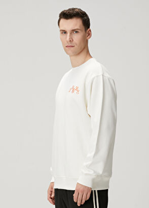 Drôle De Monsieur Beyaz Logo Nakışlı Sweatshirt - 3