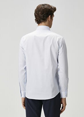 Beymen Club Comfort Fit Mavi Beyaz Non-iron Gömlek - 4