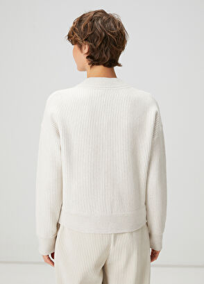 Beymen Club Beige Ottoman Textured Wool Bomber Jacket - 5