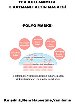 Dermal Rose Gold Glitter Foil Eye Mask 3 Katmanlı Rose Altın Folyo Göz Maskesi 3'lü Set 4 gr - 3