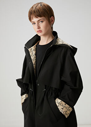 Beymen Club Siyah Kapüşonlu Pardösü - 3