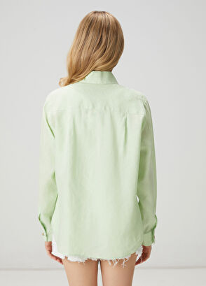 Beymen Club Yeşil Keten Gömlek - 5