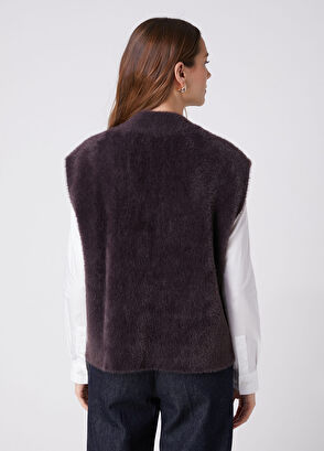 Beymen Club Plum Zippered Feathered Sweater - 7