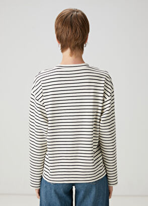 Beymen Club Ecru Striped Sweatshirt - 5