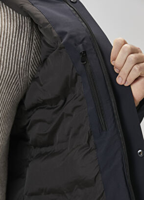 Beymen Club Navy Blue Hooded Long Coat - 6