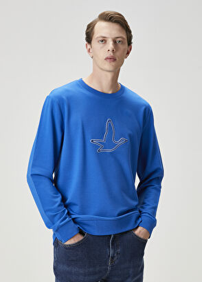 Beymen Club Saks Kontrast Kaz Nakışlı Sweatshirt - 3