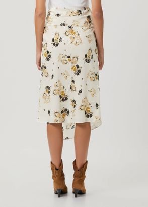 Isabel Marant Faniry Ekru Çiçekli Midi İpek Etek - 4