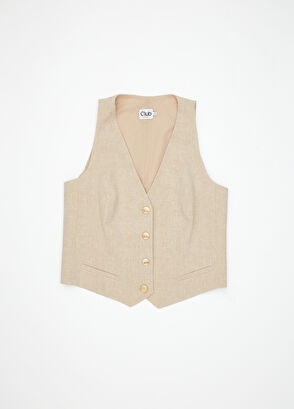 Beymen Club Beige Linen Vest - 8