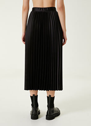 Beymen Club Siyah Pileli Midi Saten Etek - 5